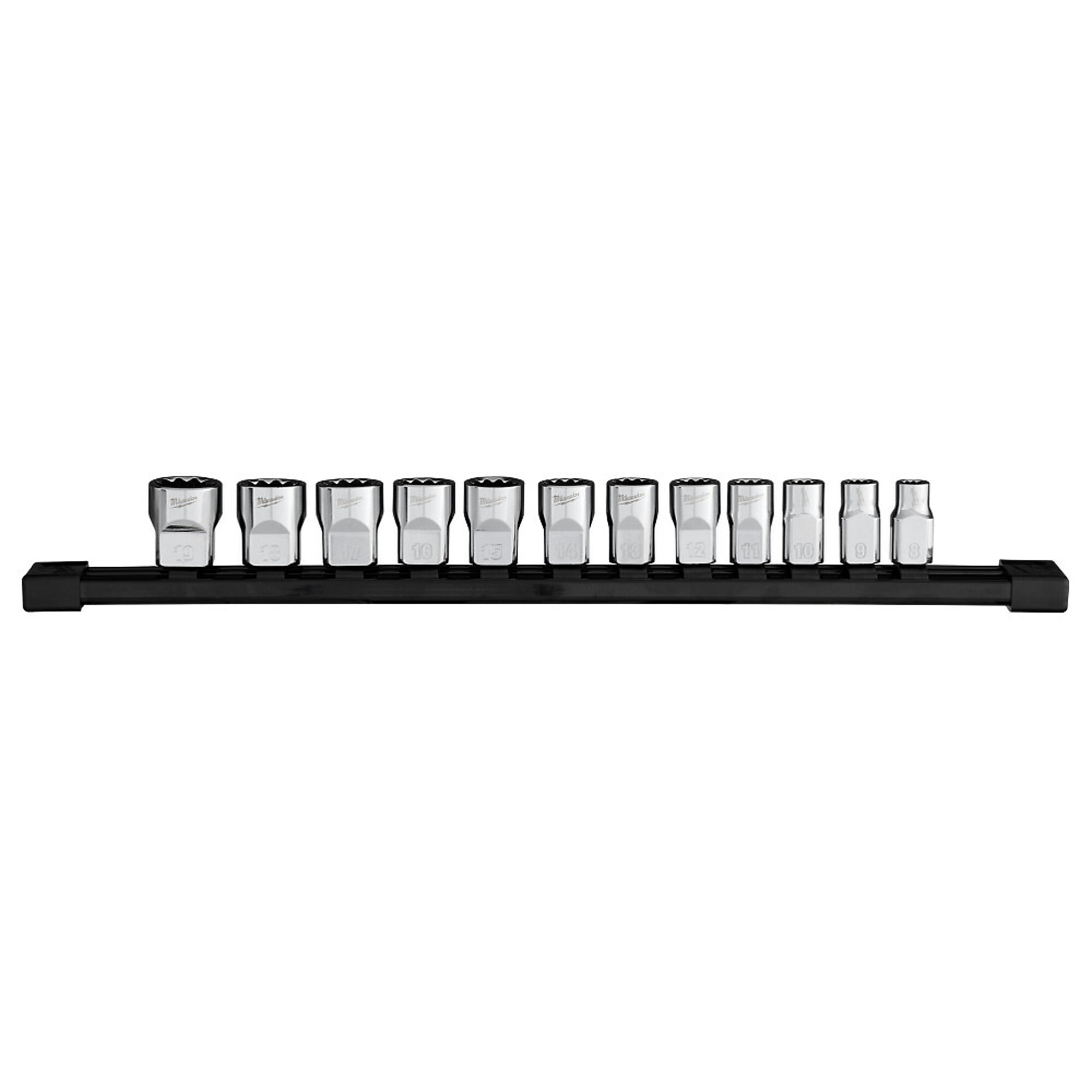 Milwaukee 12pc 3/8” Drive 12-Point Metric Socket Set, Model# 48-22-9520